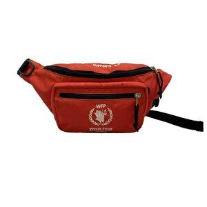 Auth BALENCIAGA - 539522 Red White Nylon Bum Bag